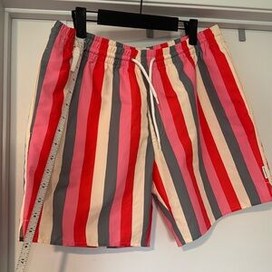Sandro Striped drawstring, swim trunks, size XL